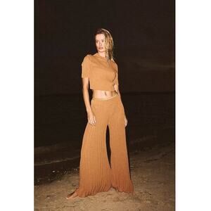 Free People Beach Alora Sweater Pants in Pastry Shell